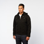 Lightweight Padded Hoodie Jacket // Black (S)