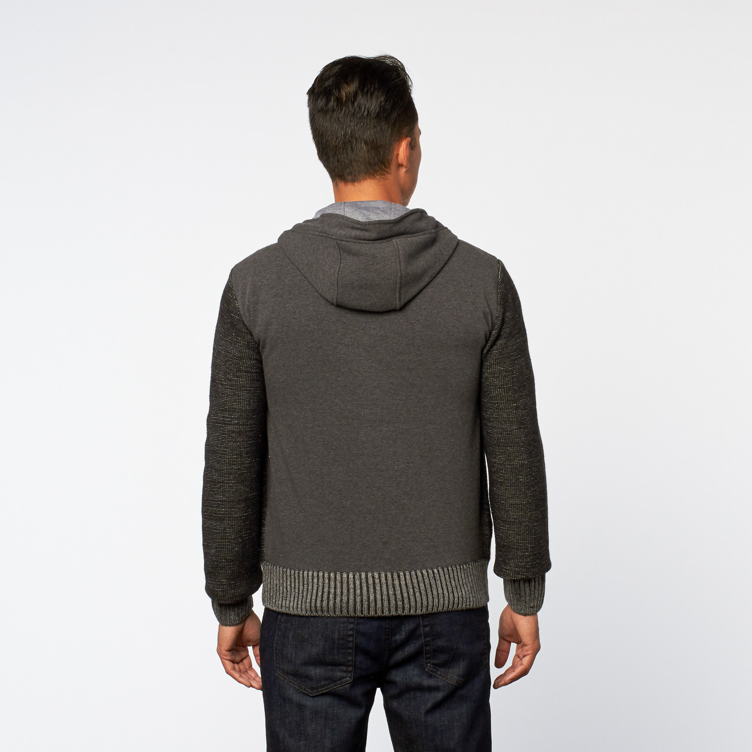 Fleece Lined Button Up Hoodie Cardigan // Grey (S) - XRay Jeans - Touch ...