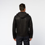 Lightweight Hoodie Jacket + Chest Pockets // Black (3XL)