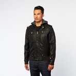 Lightweight Hoodie Jacket + Epaulettes // Black (M)