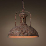 Globe Bowl Pendant Light (Rust White)