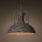 Globe Bowl Pendant Light (Rust White)