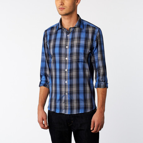 Complicated // Delaware Button-Up Shirt // Black + Blue (US: 14.5R)
