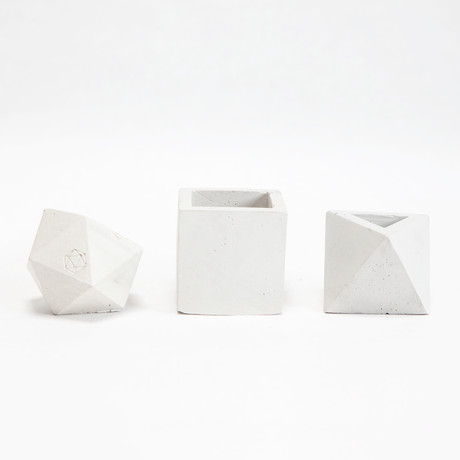 Geometric Vessel // Set of 3 (Marble)