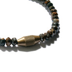 Bronzite & Brass Bead Bracelet