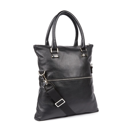 Diesel // Leather Shopping Bag + Zipper // Black