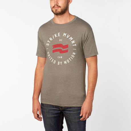 Stamp Tee // Grey + Red (XS)