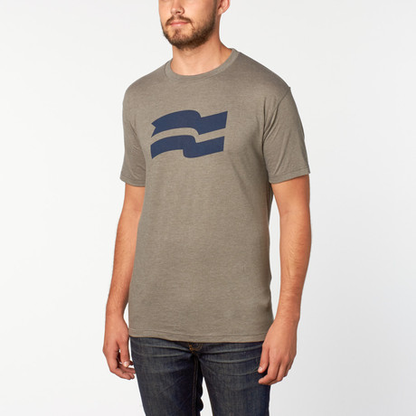Flag Tee // Grey + Navy (XS)