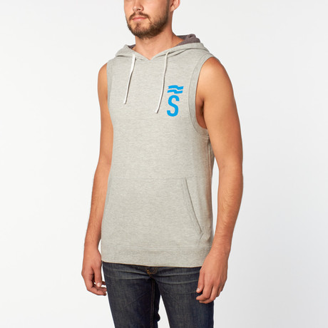 Precision Sleeveless Subscript Hoodie // Lunar Rock (XS)