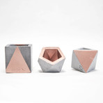 Geometric Vessel // Set of 3 (Marble)