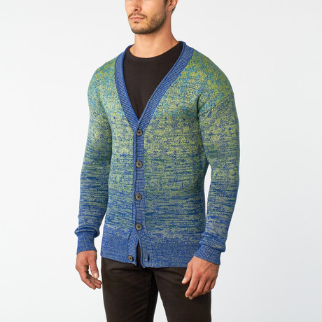 Korqi-Bloom Sweater // Green + Blue (M)