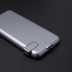Ultra-Thin Charging Case // Space Grey + Tempered Glass (iPhone 6)
