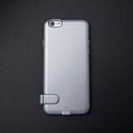 Ultra-Thin Charging Case // Space Grey + Tempered Glass (iPhone 6)