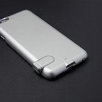 Ultra-Thin Charging Case // Silver + Tempered Glass (iPhone 6)