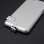 Ultra-Thin Charging Case // Silver + Tempered Glass (iPhone 6)