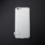 Ultra-Thin Charging Case // Silver + Tempered Glass (iPhone 6)