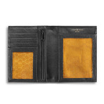 Ashton Honeycomb Embossed Leather Passport Holder // Black