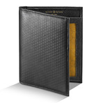 Ashton Honeycomb Embossed Leather Passport Holder // Black