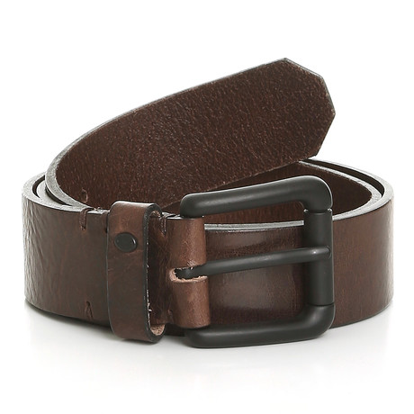 Carington Branded Rivet Leather Belt // Brown (32)