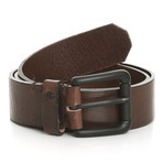Carington Branded Rivet Leather Belt // Brown (40)