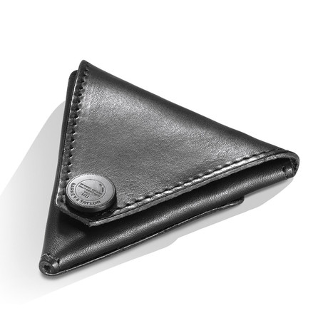 Worsley Triangular Leather Coin Holder // Black