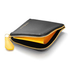 Withington Leather Coin Wallet // Black + Yellow