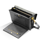 Rosehill Tumbled Grain Leather Satchel // Black