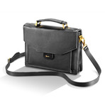 Rosehill Tumbled Grain Leather Satchel // Black