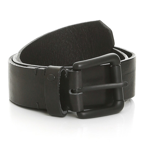 Vickershaw Branded Rivet Leather Belt // Black (32)