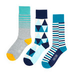 Serenity Glacier Socks // Pack of 3