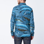 Emerson Longsleeve Woven // Whales (S)