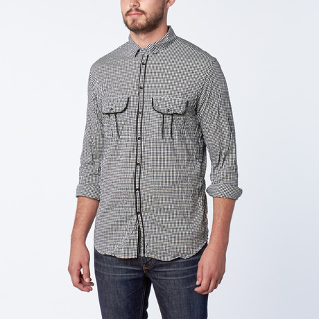 Roark Longsleeve Woven // Black + White Gingham (S)