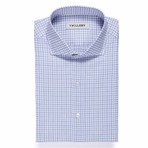 Button-Up Dress Shirt // Two Blue Check (Traditional 15 Neck, 32-33 Sleeve)