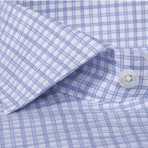 Button-Up Dress Shirt // Two Blue Check (Traditional 15 Neck, 32-33 Sleeve)