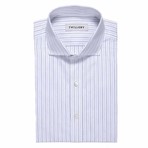 Button-Up Dress Shirt // Blue Pinstripe (Traditional 15 Neck, 32-33 Sleeve)