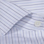 Button-Up Dress Shirt // Blue Pinstripe (Traditional 15 Neck, 32-33 Sleeve)