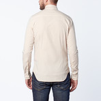 Emerson Longsleeve Woven // Tan + White Check (XL)