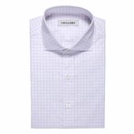 Button-Up Dress Shirt // Purple Window Pane (Traditional 15 Neck, 32-33 Sleeve)