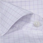 Button-Up Dress Shirt // Purple Window Pane (Traditional 15 Neck, 32-33 Sleeve)