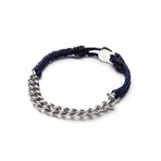 Fishtail Chain Bracelet (Denim + Berry Fleck)