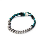 Fishtail Chain Bracelet (Denim + Berry Fleck)