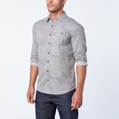 Cortez Long-Sleeve Woven Shirt // Pine (S)