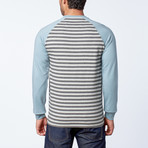 Flow Long-Sleeve Henley Knit Shirt // Blue (M)