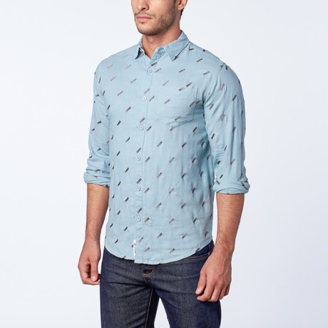 Jimmey Long-Sleeve Woven Shirt // Blue (S)