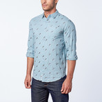 Jimmey Long-Sleeve Woven Shirt // Blue (XL)