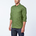 Jimmey Long-Sleeve Woven Shirt // Pesto (S)