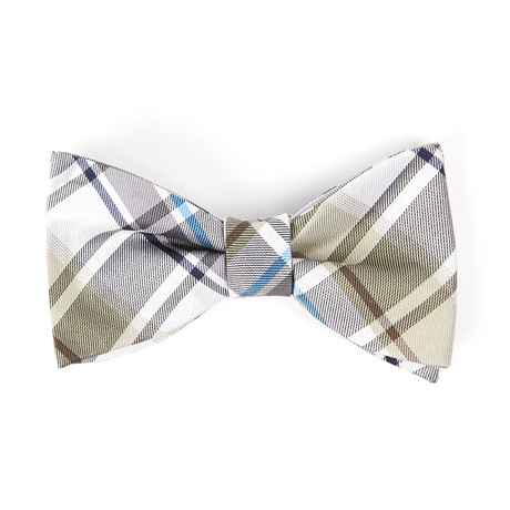 LBI Plaid Bow Tie  // White