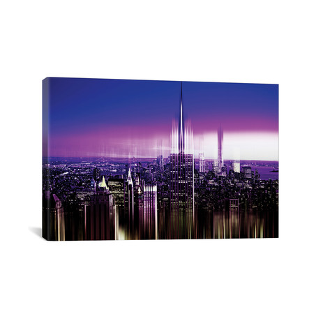 Urban Stretch Series // NYC Purple Night // Canvas Print (18"H x 26"L x 0.75"D)
