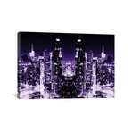 New York Reflection Series // Skyline at Purple Night // Canvas Print (18"H x 26"L x 0.75"D)