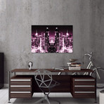 New York Reflection Series // Skyline at Pink Night // Canvas Print (18"H x 26"L x 0.75"D)